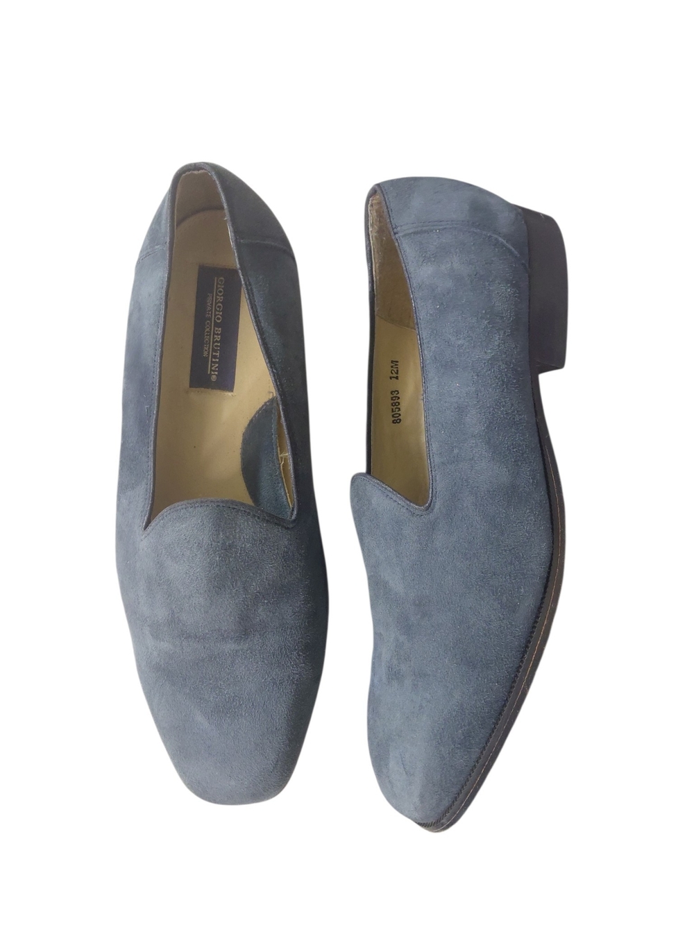 Giorgio Brutini Men's Slate Blue Suede Slip-On Loafers